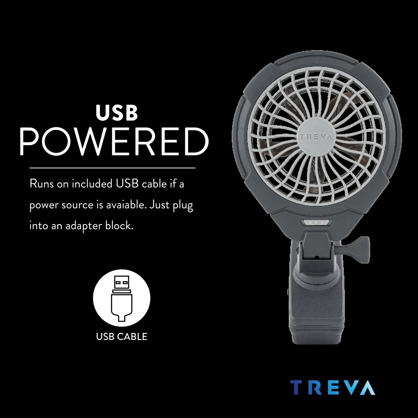 5" CLIP FAN BATTERY + USB