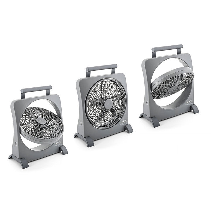 10" SMART POWER RECHARGEABLE FAN with AC/DC ADAPTERS