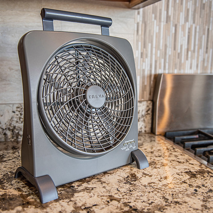 10" SMART POWER RECHARGEABLE FAN with AC/DC ADAPTERS