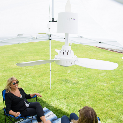 Treva 15 in. H X 15 in. D 2 Speed Rechargeable Canopy Fan With Light Remote Control
