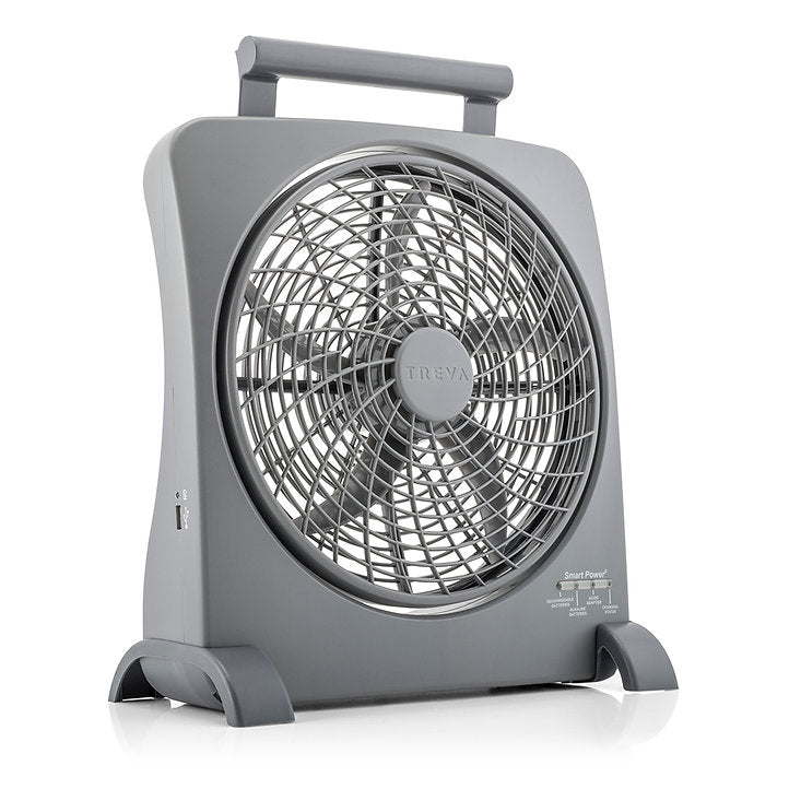 10" SMART POWER RECHARGEABLE FAN with AC/DC ADAPTERS